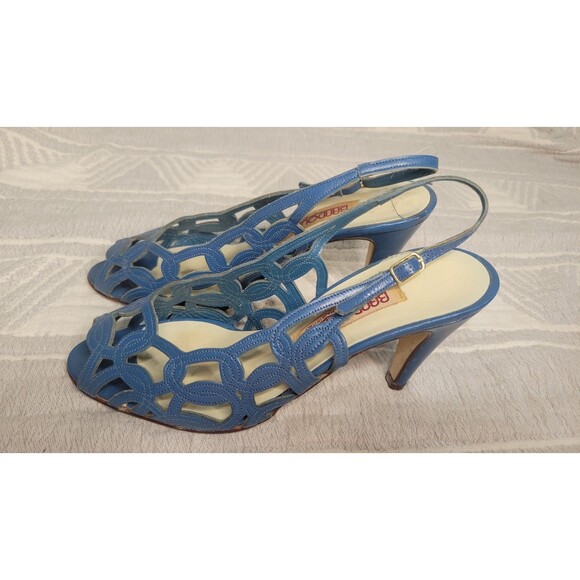 Bandolino Blue Cutout Slingback Heels - Picture 7 of 11